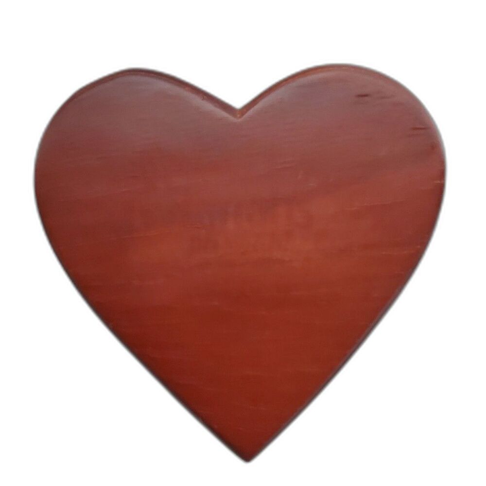 Vintage Wooden Heart Shape Trinket Box Red Felt Lined Small Jewelry Keepsake Box